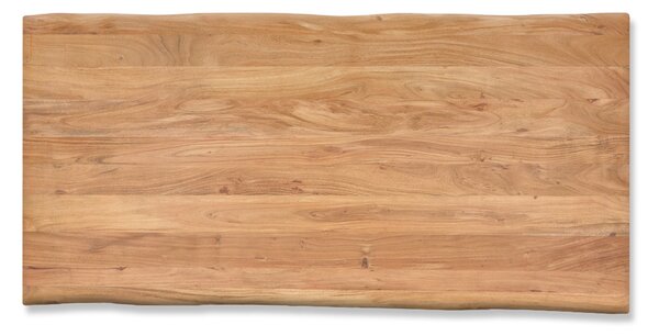 DELIFE Jedálenský stôl Edge 200x100 cm XL akácia prírodná nerezová oceľ strieborná skosený Live-Edge