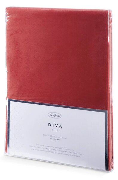 SATÉNOVÉ PRESTIERADLO DINA 160X200 CM ČERVENÉ