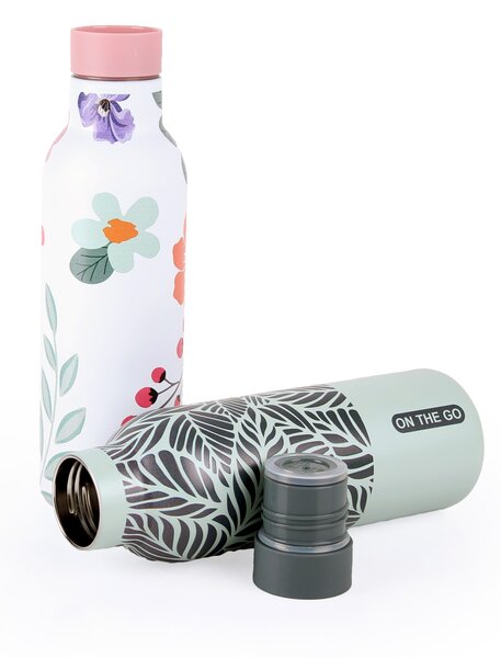 Nerezová termoska so stop ventilom KITCHISIMO 480ml sivá