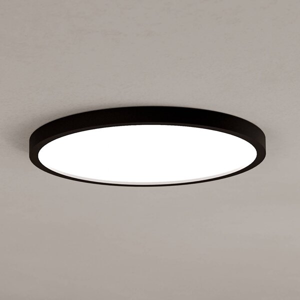 EGLO connect Smart LED svietidlo Fueva 6-Z, čierne, Ø38cm, Čierna, Obývacia izba / jedáleň, Plast, Moderný, Závesné svietidlo