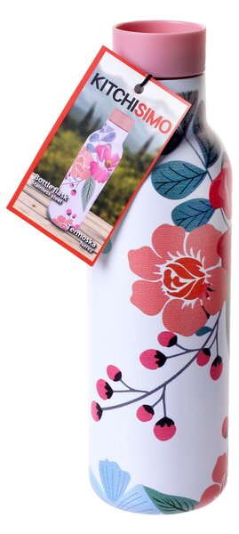 Nerezová termoska so stop ventilom KITCHISIMO 480ml ružová