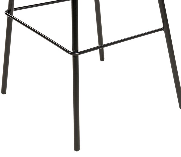 Sada 4 barových stoličiek čierna syntetický materiál 90 cm plastové sedadlo kovové nohy moderný štýl kuchyňa jedáleň