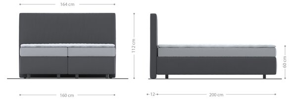 DELIFE Boxspring posteľ Dream-Well 160×200 cm bouclé krémovo biela s vreckovou pružinovou matracou a visco topperom