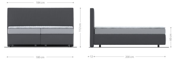 DELIFE Boxspring posteľ Dream-Well 180×200 cm bouclé krémovo biela s matracom a topperom