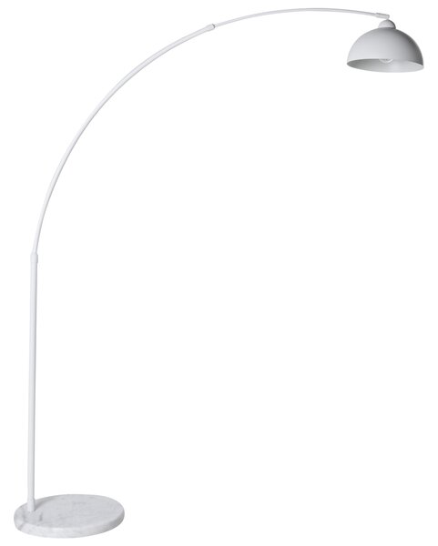 Stojaca lampa biela mramorový podstavec kovová konštrukcia nastaviteľné tienidlo moderný štýl obývacia izba spálňa