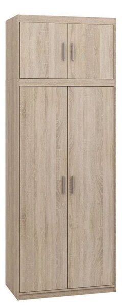 Úzka šatníková skriňa 90 cm s nadstavbou ARCATA - dub sonoma