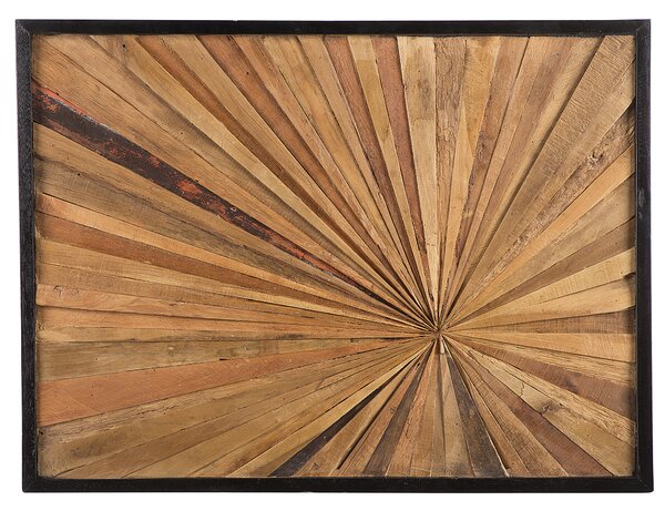 Recyklovaná tíková nástenná dekorácia 60 x 80 cm v obdĺžnikovom rustikálnom štýle