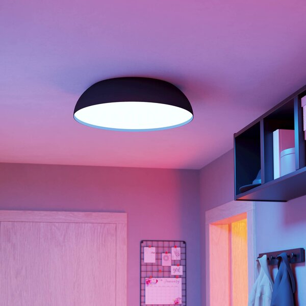 EGLO connect Smart stropné LED svetlo Tollos-Z, Ø 55 cm, Čierna, Obývacia izba / jedáleň, Hliník, Moderný, Závesné svietidlo