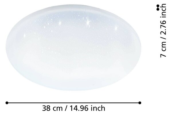 EGLO connect stropné svietidlo Totari-Z, Ø38cm, 19W, kryštálový efekt, Biela / opálová, Obývacia izba / jedáleň, Plast, Moderný, Závesné svietidlo