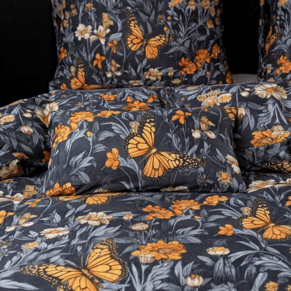 Obliečky z mikrovlákna BUTTERFLY GARDEN modro sivé Rozmer obliečky: 70 x 90 cm | 140 x 200 cm
