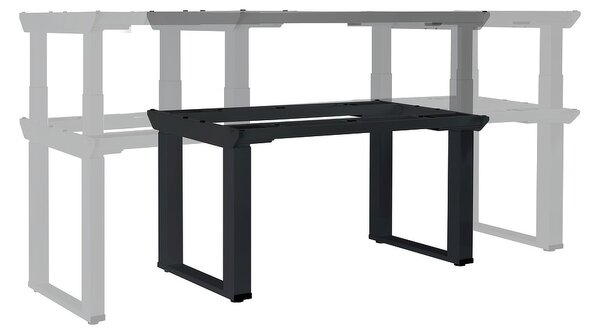 Výškovo nastaviteľný stôl OfficeTech Strong 240 x 80 cm, čierna podnož, dub kraft
