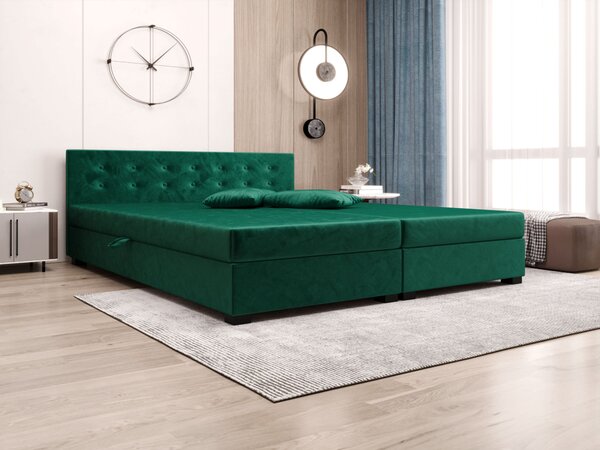 Manželská posteľ s úložným priestorom 180x200 ROSIE 11 - zelená