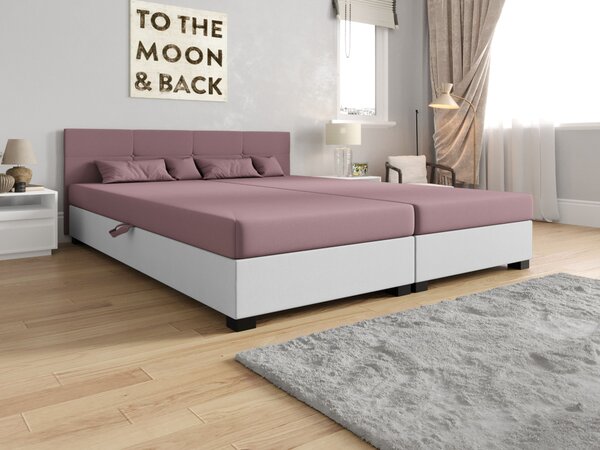 Americká posteľ s úložným priestorom 180x200 ROSIE 15 - ružová / biela