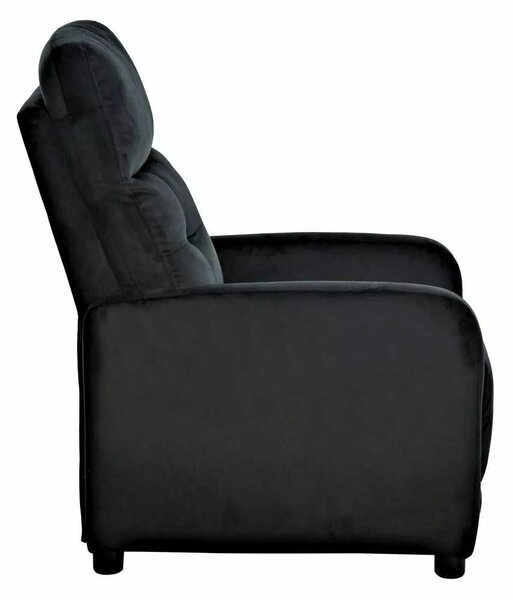 Polohovacie kreslo Lennox Velvet, čierna