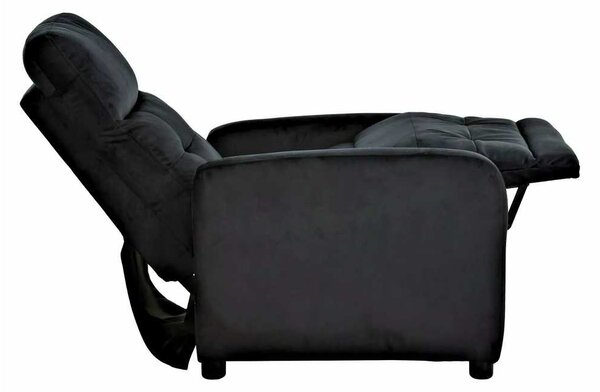 Polohovacie kreslo Lennox Velvet, čierna