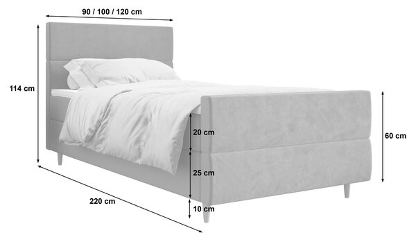 Kontinentálna jednolôžková posteľ 100x200 ANGELES PLUS 1 - béžová