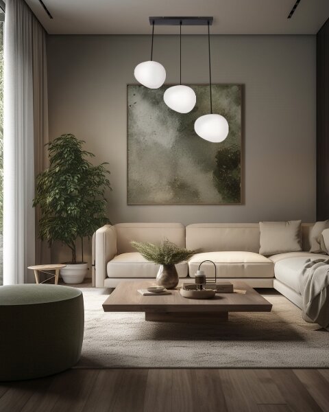 Luster na lanku STONES 3xE27/40W/230V