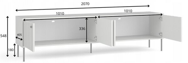 Televízny stolík 207 cm MALAMBO - šedý