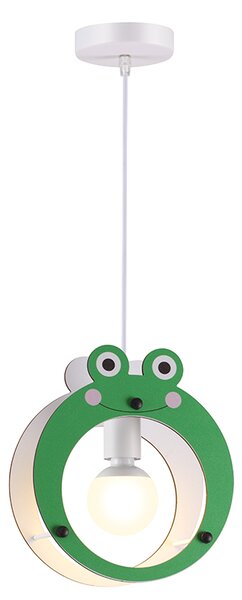 ACA DECOR Detské závesné svietidlo Frog Green Ø 24 cm
