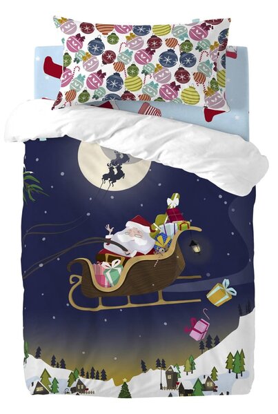 Detské bavlnené obliečky na paplón a vankúš Mr. Fox Merry Christmas, 100 x 120 cm