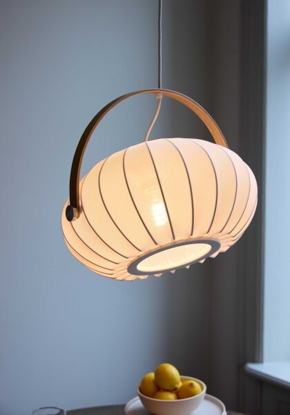 Halo Design 746347 - Závesné svietidlo s lankom DC 1xE27/40W/230V pr. 40 cm biela/dub