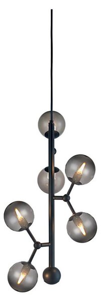 Halo Design 738854 - Závesný luster na lanku ATOM 6xG9/28W/230V pr. 30 cm čierna/k. čierna