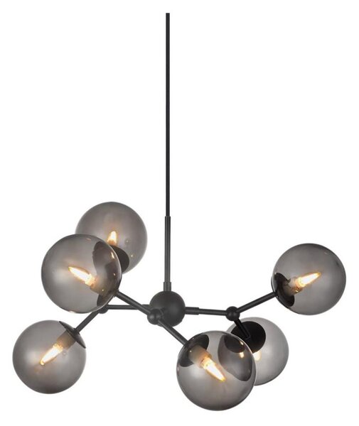 Halo Design 738823 - Luster na lankách ATOM 6xG9/28W/230V pr. 57 cm čierna/k. čierna