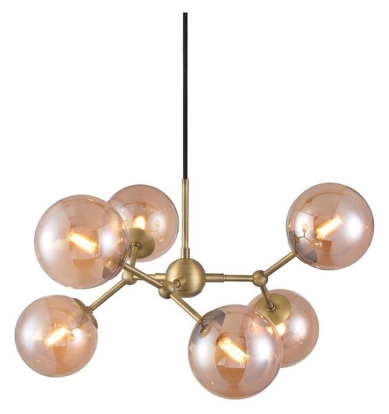 Halo Design 738830 - Závesný luster ATOM na lanku 6xG9/28W/230V pr. 57 cm mosadz/k. béžová