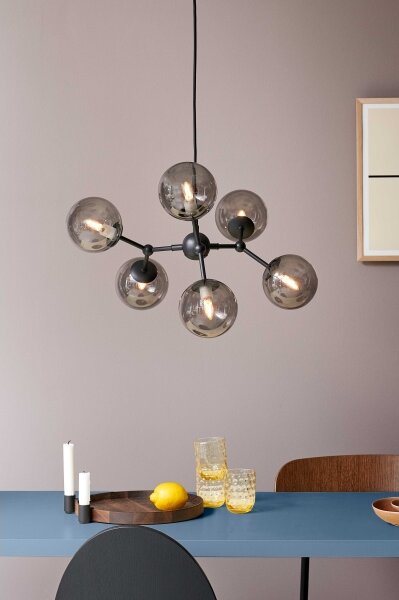 Halo Design 738823 - Luster na lankách ATOM 6xG9/28W/230V pr. 57 cm čierna/k. čierna