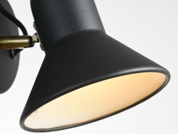 Nástenné bodové svietidlo ASTAMA 1xE27/40W/230V čierna/mosadz
