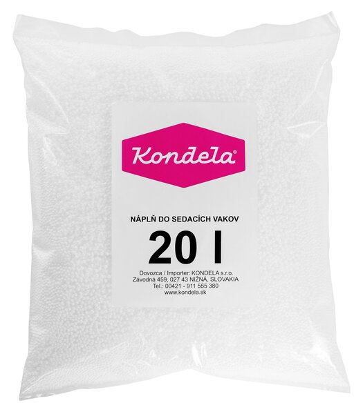 KONDELA Náplň do sedacích vakov, EPS polystyrénové guľôčky, balenie 20 l