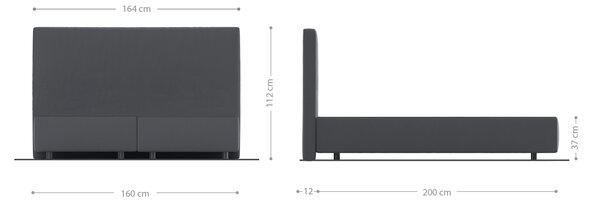 DELIFE Boxspring posteľ Dream-Well 160x200 cm bouclé krémovo biela