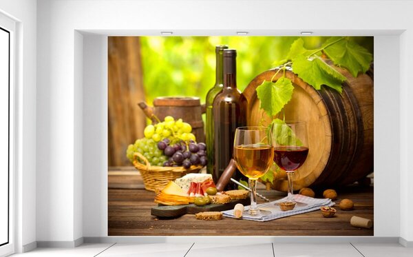 Gario Fototapeta Červené a biele víno Veľkosť: 200 x 150 cm, Materiál: Latexová