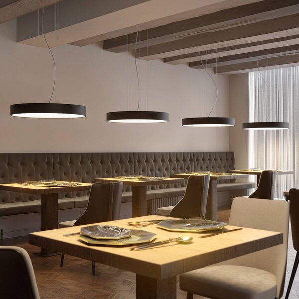 Arcchio Noabelle LED závesná lampa čierna, 80 cm, Čierna, Kuchyňa, kov, Moderný, Závesné svietidlo