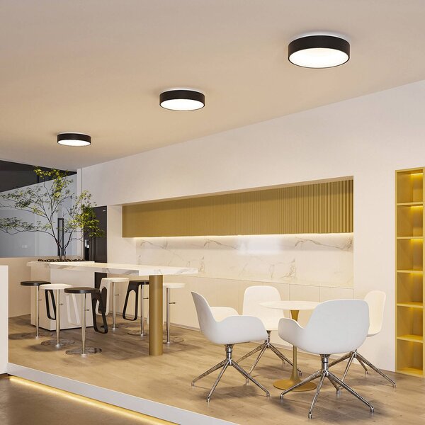 Arcchio LED stropné svietidlo Aleksi, Ø 45 cm, čierna, kov,, Čierna, Kuchyňa, kov, Moderný, Závesné svietidlo