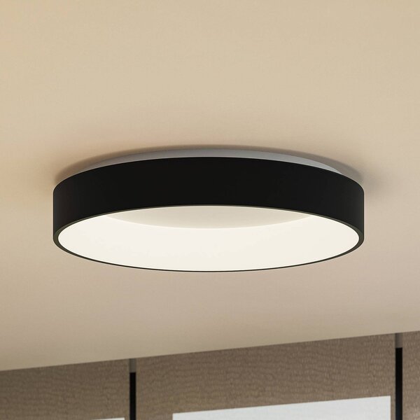 Arcchio LED stropné svietidlo Aleksi, Ø 60 cm, čierna, kov,, Čierna, Kuchyňa, kov, Moderný, Závesné svietidlo