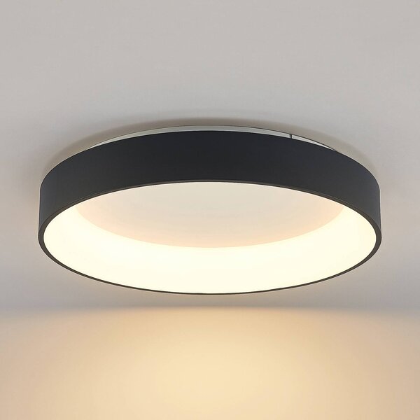 Arcchio LED stropné svietidlo Aleksi, Ø 60 cm, čierna, kov,, Čierna, Kuchyňa, kov, Moderný, Závesné svietidlo