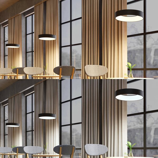 Arcchio LED závesné svietidlo Aleksi, Ø 45 cm, čierna, kov,, Čierna, Kuchyňa, kov, Moderný, Závesné svietidlo