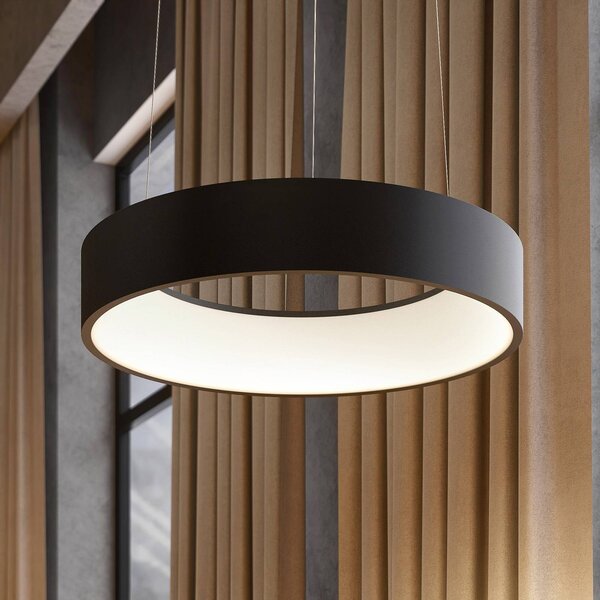 Arcchio LED závesné svietidlo Aleksi, Ø 45 cm, čierna, kov,, Čierna, Kuchyňa, kov, Moderný, Závesné svietidlo
