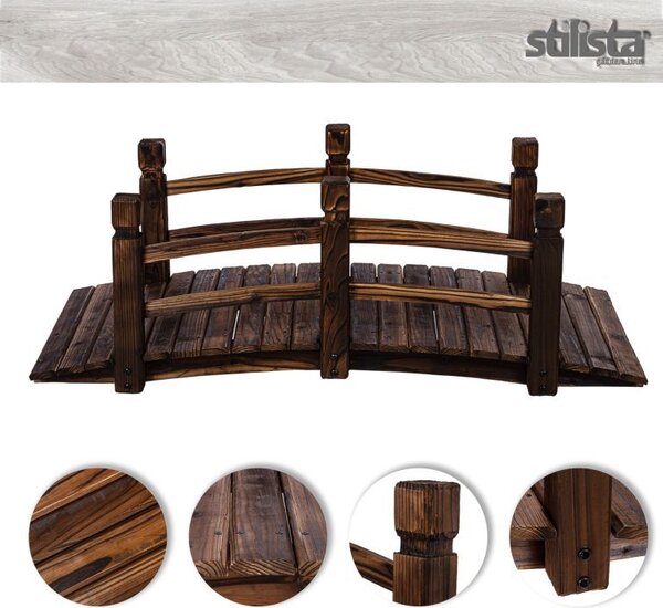 Záhradný drevený mostík XXL, 150 x 67 x 55 cm,nosnosť 150 kg