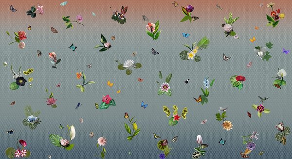 Vliesová obrazová tapeta 200288, Digital-Ikebana blue, 480 x 280 cm, Dimensions, BN Walls