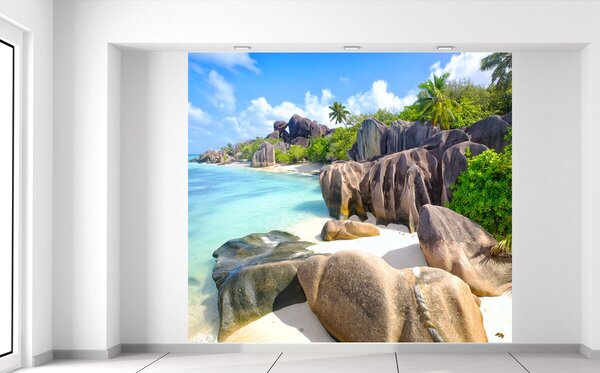 Fototapeta Tropický ostrov La Digue Materiál: Samolepiaca, Rozmery: 268 x 240 cm