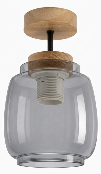 BRILAGI - LED Prisadený luster R GLASS 1xE27/60W/230V pr. 26 cm dub/dymovo sivá