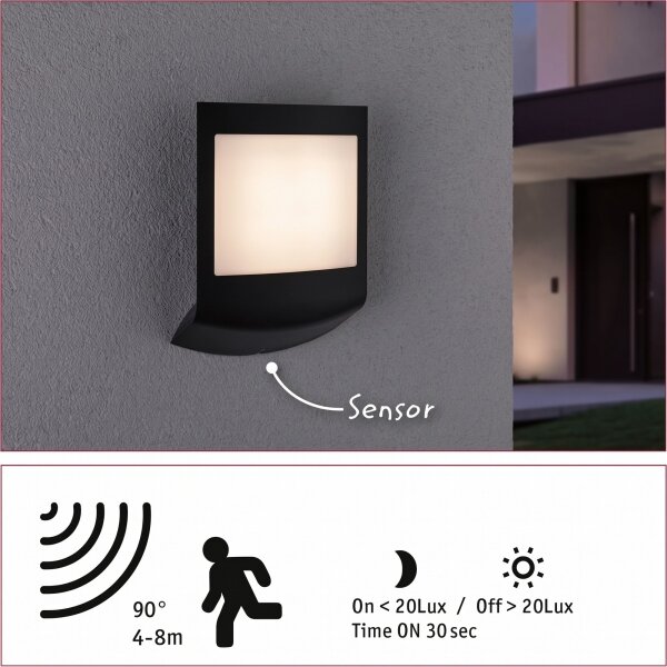 Paulmann 94513 - RGBW LED/8,2W IP44 Vonkajšie nástenné svietidlo PADEA 230V