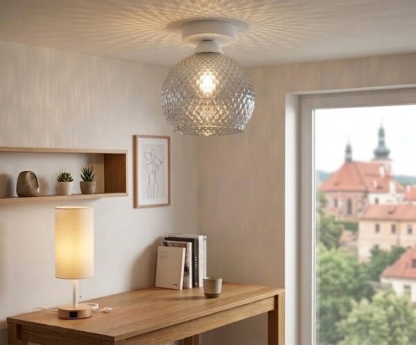 BRILAGI - LED stropné svietidlo R GLASS 1xE27/60W/230V priemer 18 cm biela/dymovošedá
