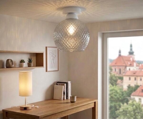 BRILAGI - LED stropné svietidlo R GLASS 1xE27/60W/230V priemer 25 cm biela/dymovo sivá