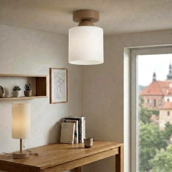 BRILAGI - LED Stropné svietidlo RETRO GLASS 1xE27/60W/230V priemer 10 cm béžová/biela