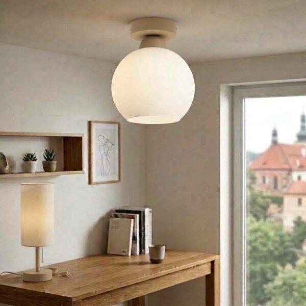 BRILAGI - LED Stropné svietidlo RETRO GLASS 1xE27/60W/230V pr. 15 cm béžová/biela