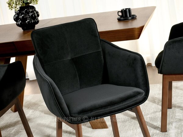 Elegantná jedálenská stolička VIVIENNE - čierna / orech