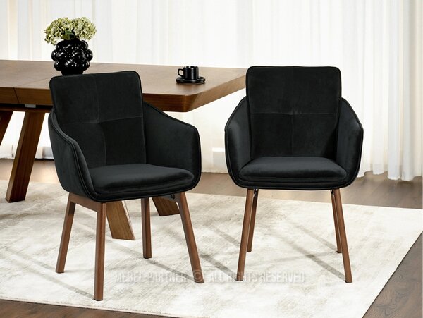 Elegantná jedálenská stolička VIVIENNE - čierna / orech